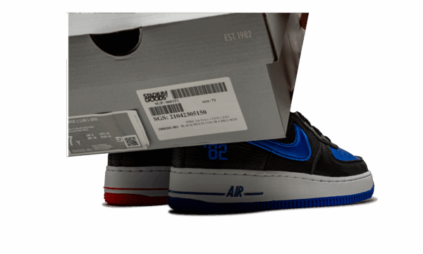 Air Force 1 Low LV8 GS "Black / Chile / Racer Blue" - Image 10