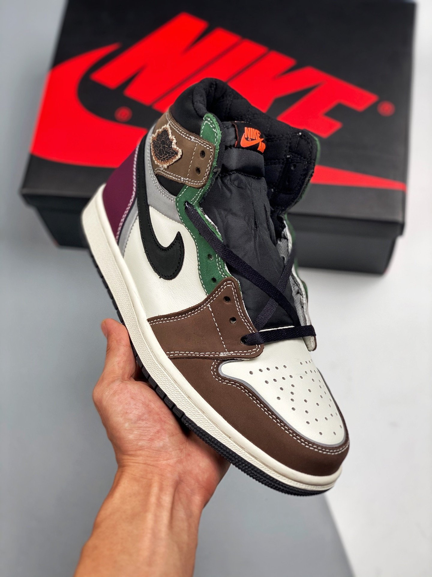 Air Jordan 1 High OG Hand Crafted Black/Archaeo Brown-Dark Chocolate DH3097-001