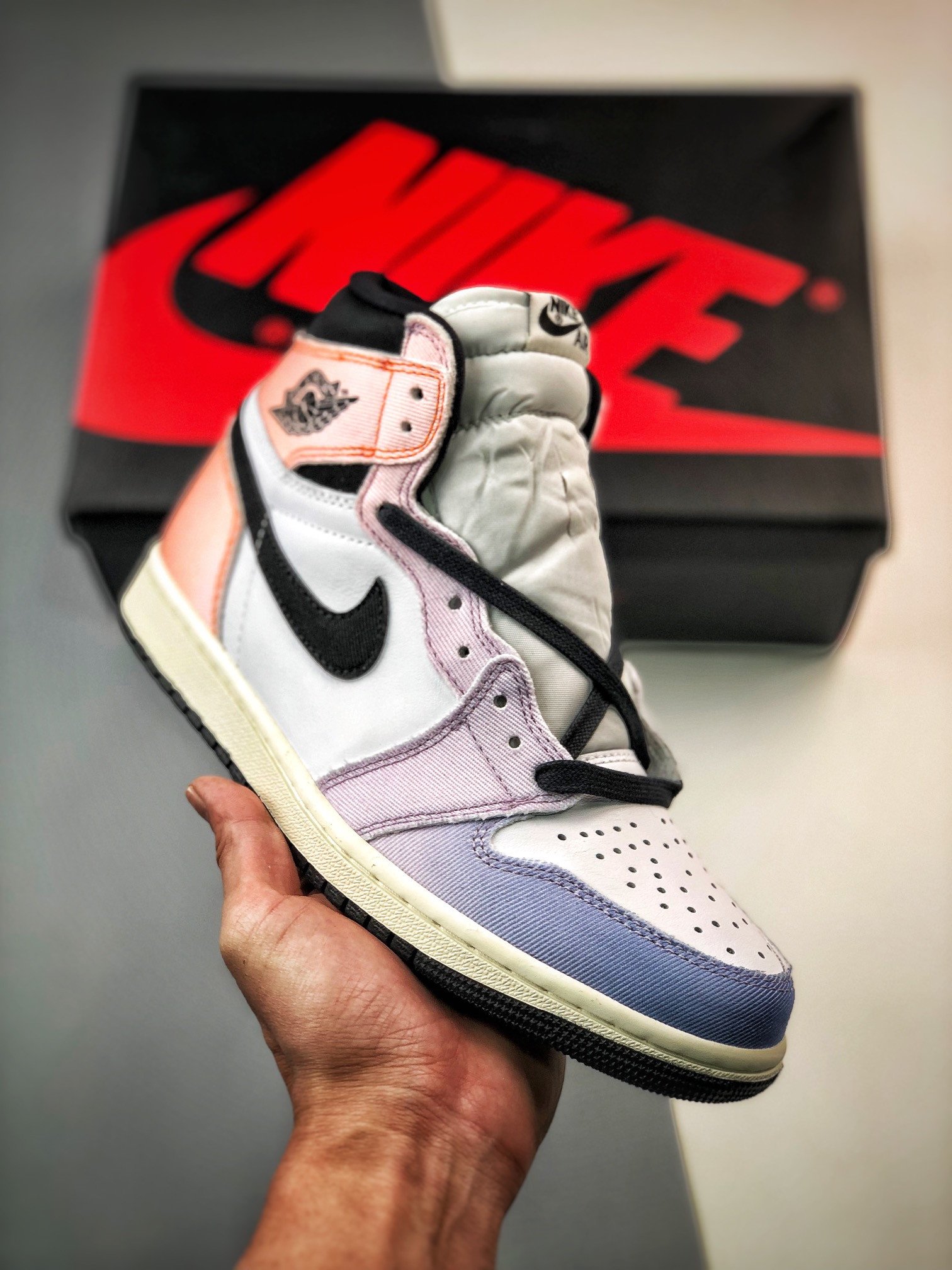 Air Jordan 1 High OG Skyline Vivid Orange/Black-Iced Lilac-True Blue-Sail DX0054-805