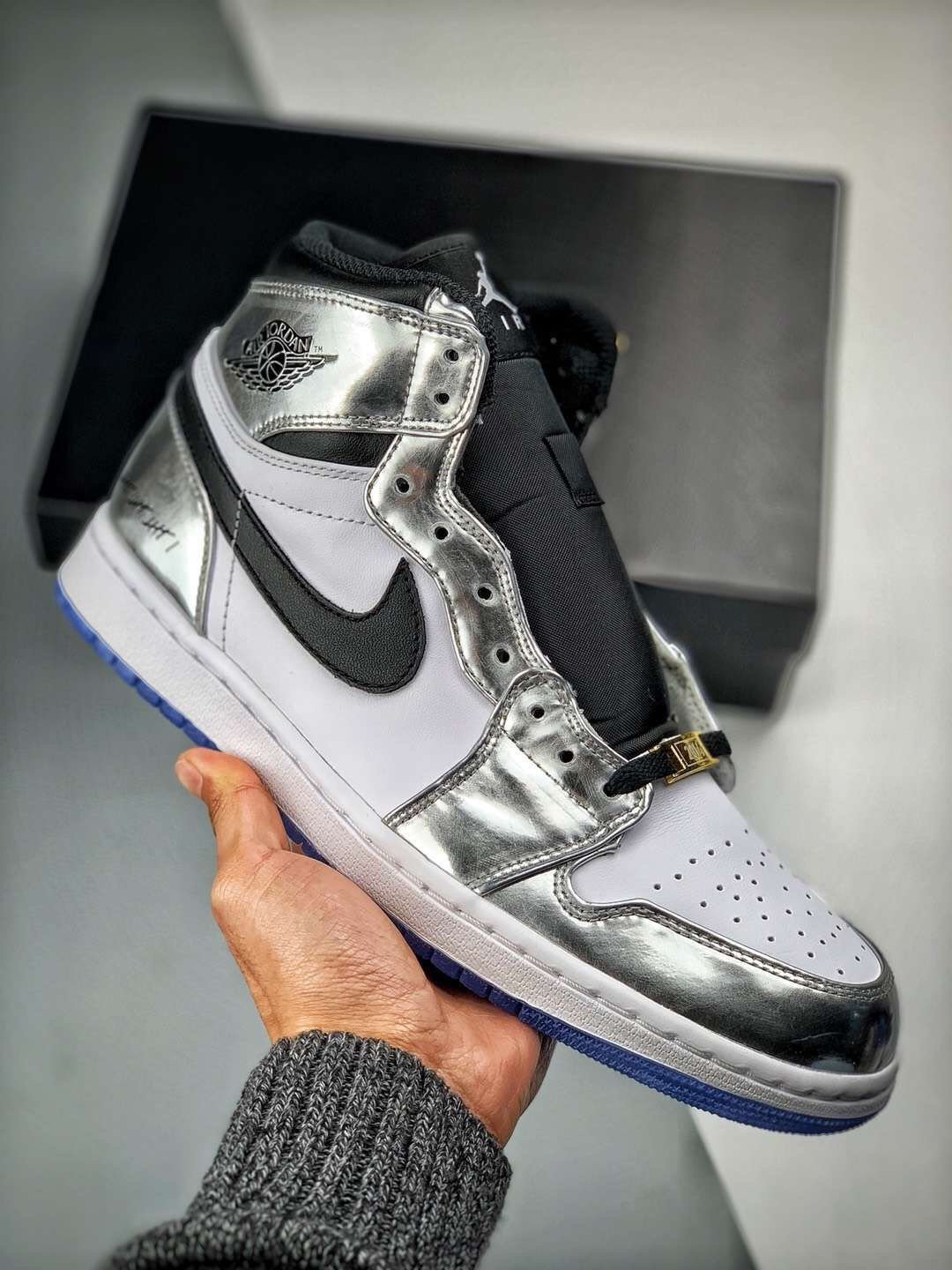 Air Jordan 1 High Pass The Torch Chrome/White-Turbo Green-Black AQ7476-016