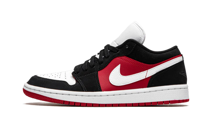 AIR JORDAN 1 LOW BLACK WHITE GYM RED