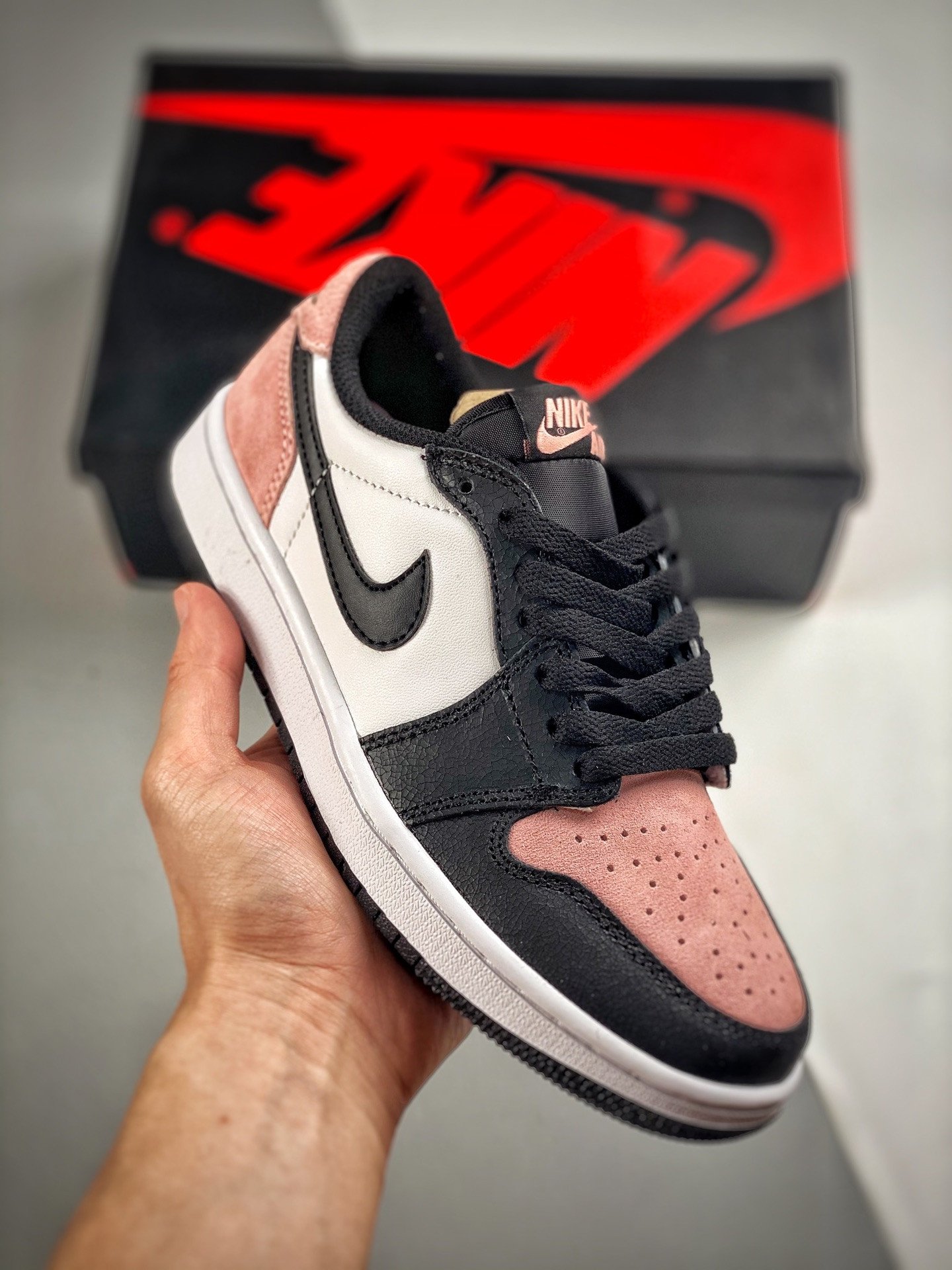 Air Jordan 1 Low Black/Bleached Coral-White-Grey Fog CZ0790-061