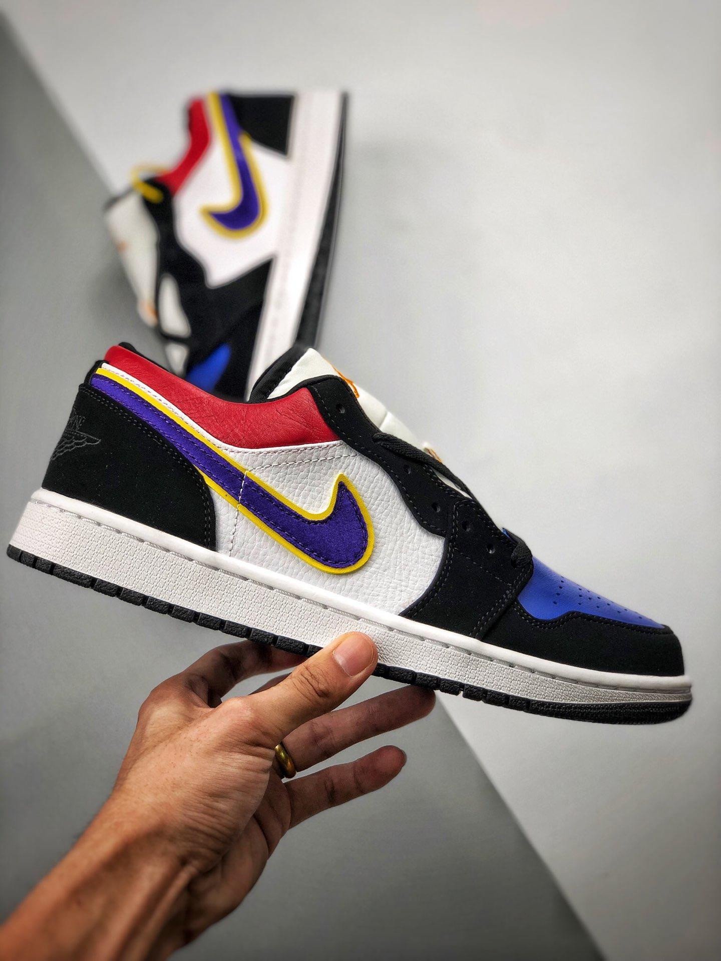Air Jordan 1 Low Black/Court Purple-University Gold-Bright Crimson CJ9216-051