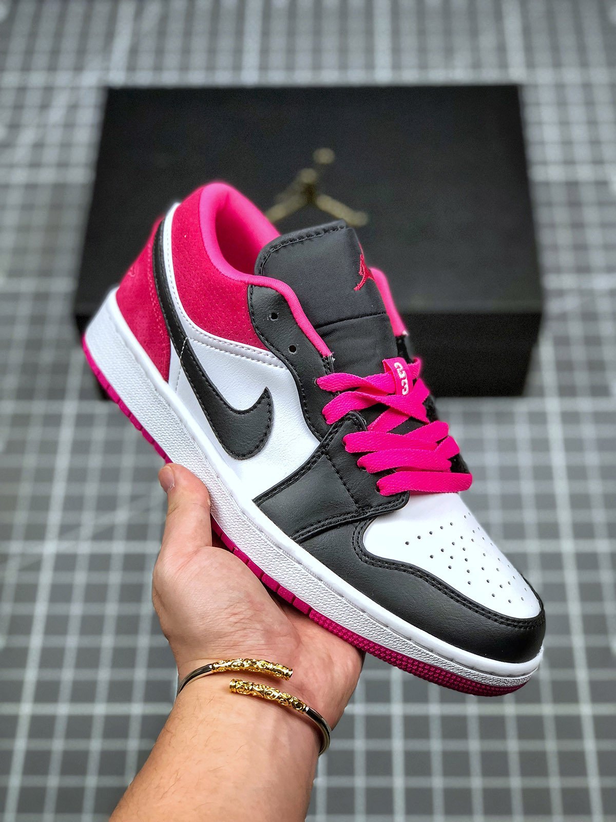 Air Jordan 1 Low Black/White-Magenta CK3022-005