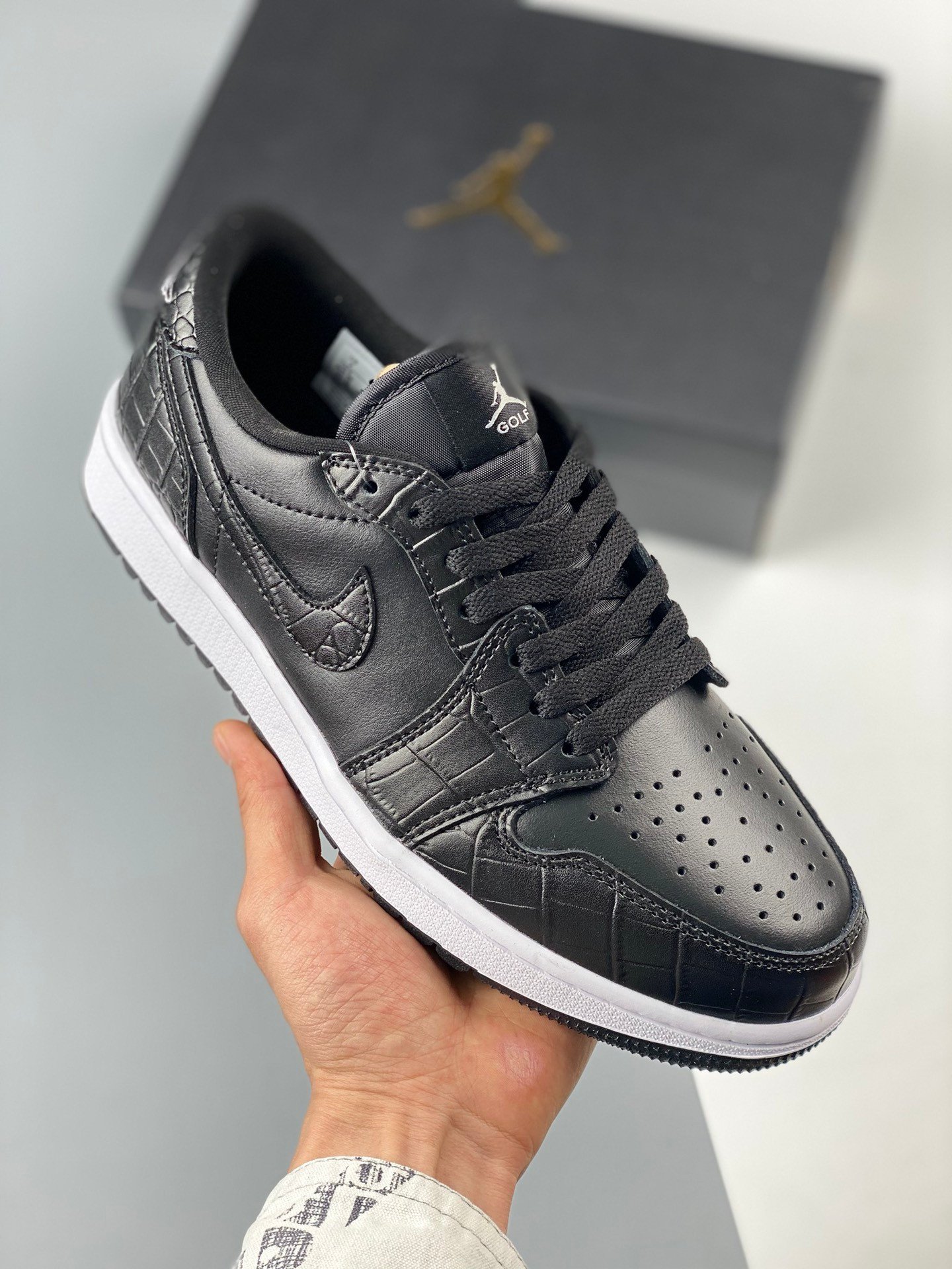 Air Jordan 1 Low Golf "Croc" Black/Iron Grey/White DD9315-003