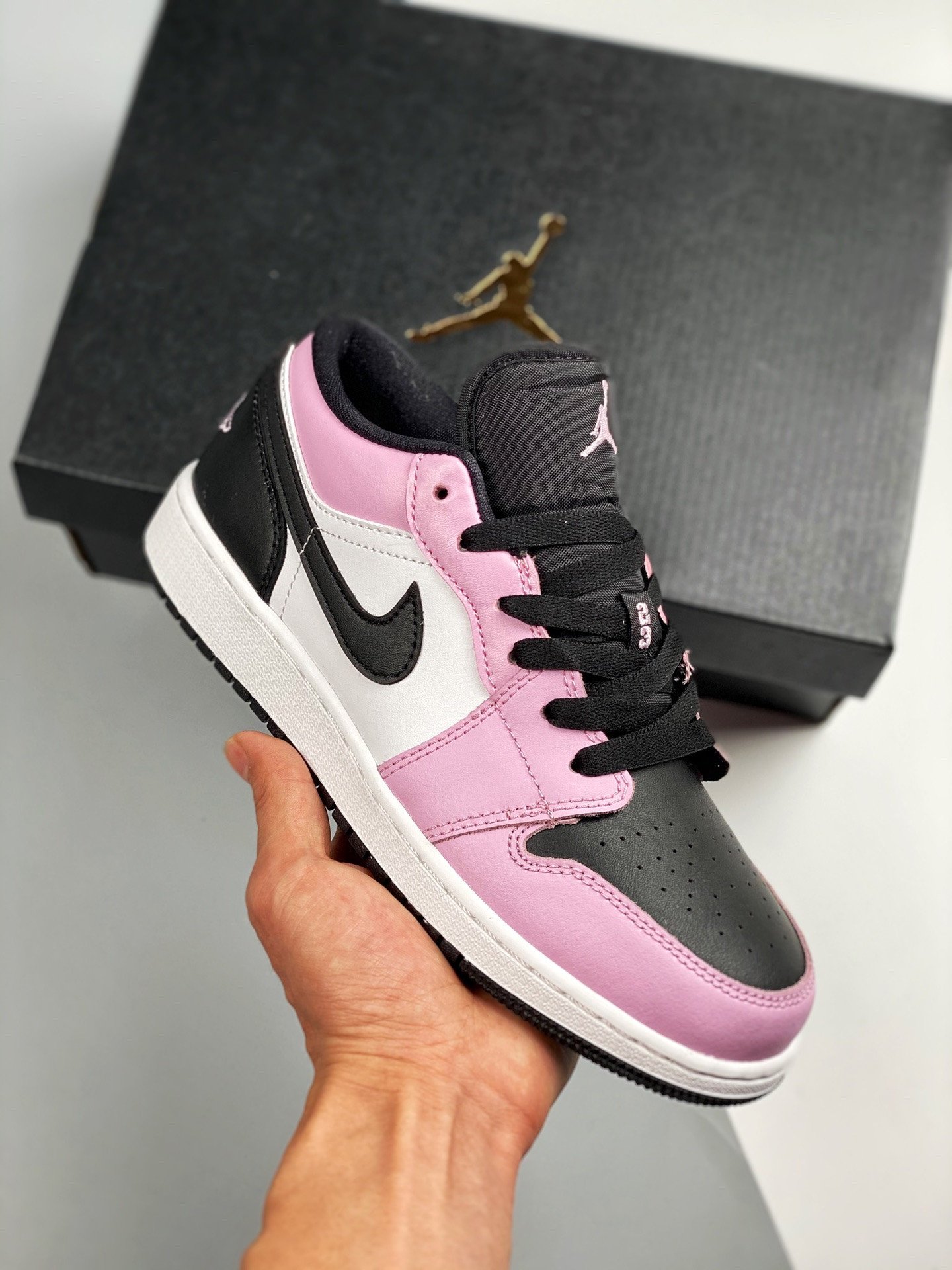 Air Jordan 1 Low Light Arctic Pink/Black/White 554723-601