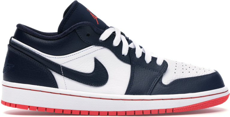 Air Jordan 1 Low Obsidian / Ember Glow-White 553558-481