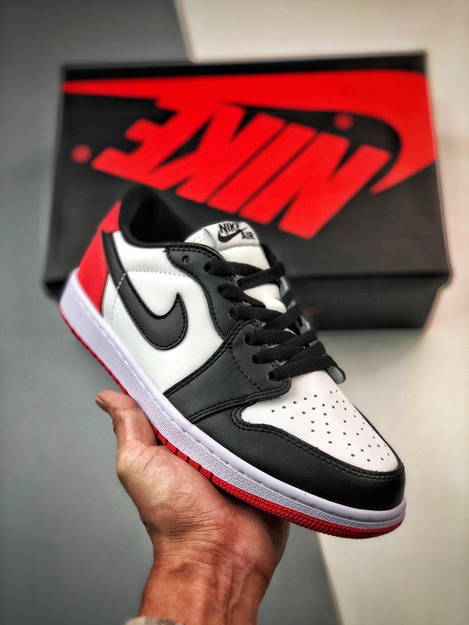 Air Jordan 1 Low OG Black Toe White/Black-Varsity Red CZ0790-106