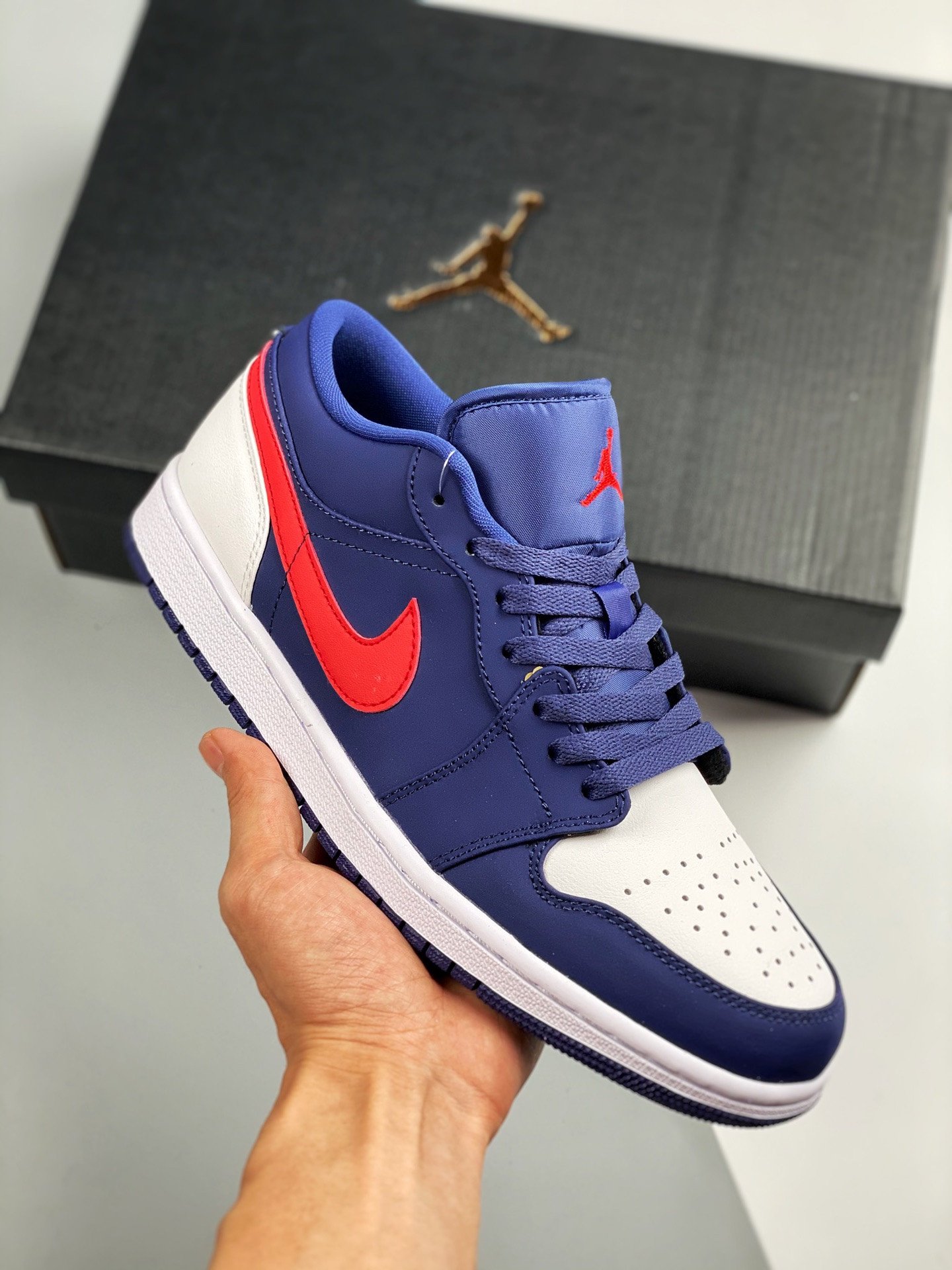 Air Jordan 1 Low USA Navy Blue/White-Red CZ8454-400