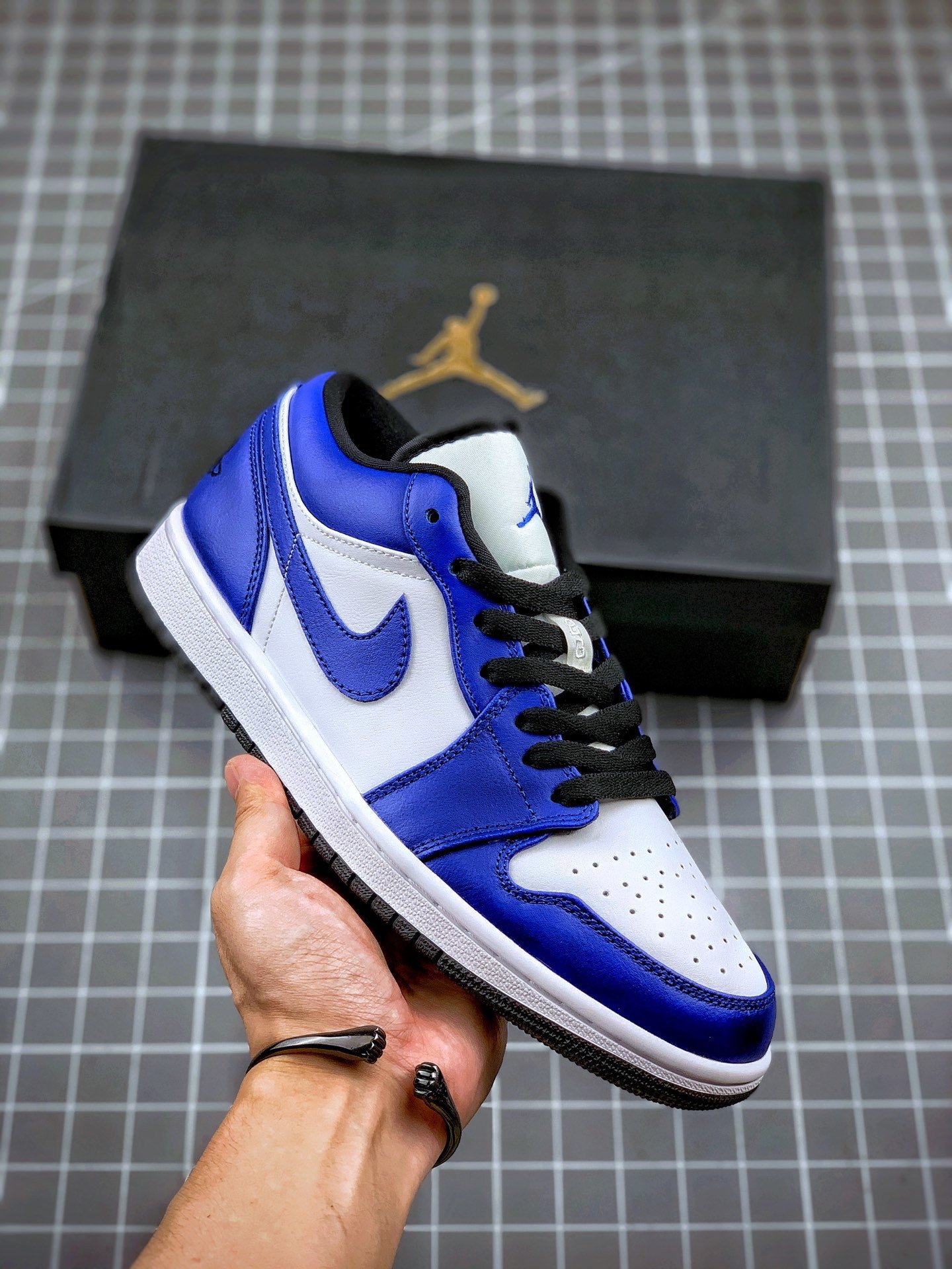 Air Jordan 1 Low White/Game Royal-Black 553558-124