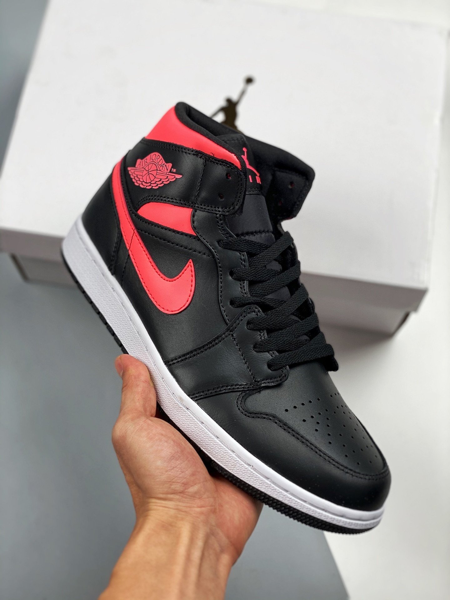 Air Jordan 1 Mid Black/Siren Red/White BQ6472-004