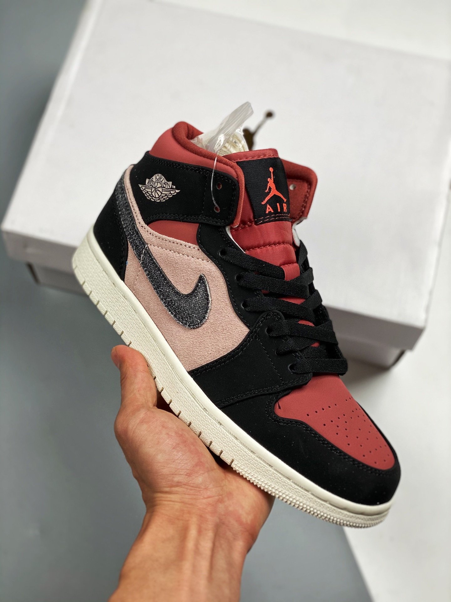Air Jordan 1 Mid Burgundy Dusty Pink BQ6472-202