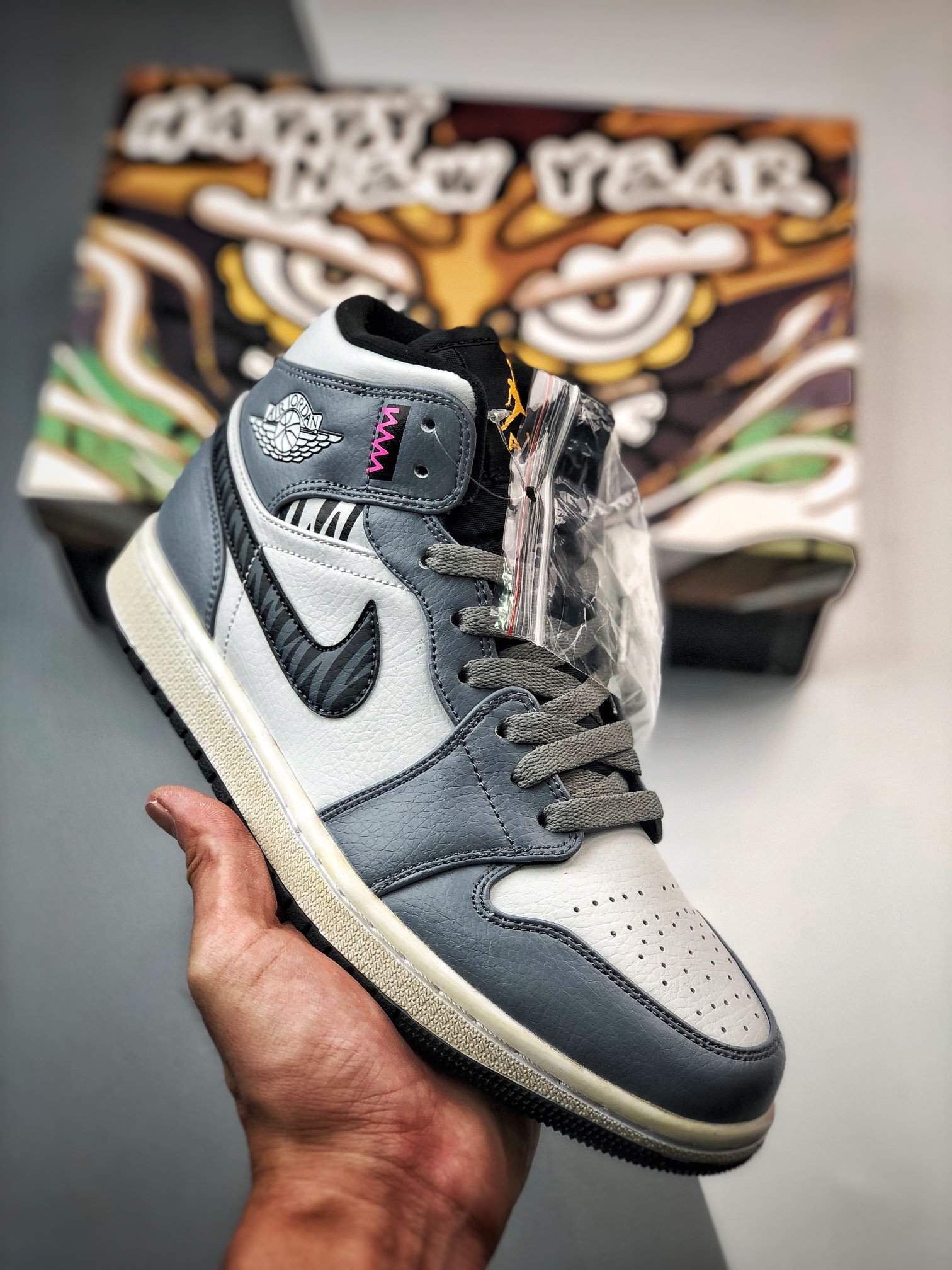 Air Jordan 1 Mid Cool Grey/White-Black