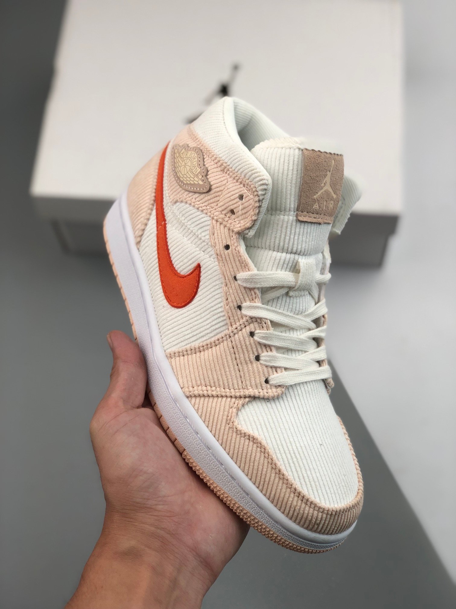 Air Jordan 1 Mid 'Corduroy' Sail/Orange Quartz DA8009-108