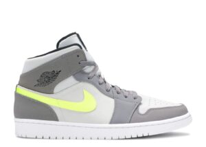 Air Jordan 1 Mid 'Gunsmoke Volt' Unfading Sneaker