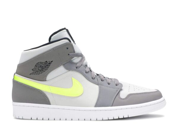 Air Jordan 1 Mid 'Gunsmoke Volt' Unfading Sneaker