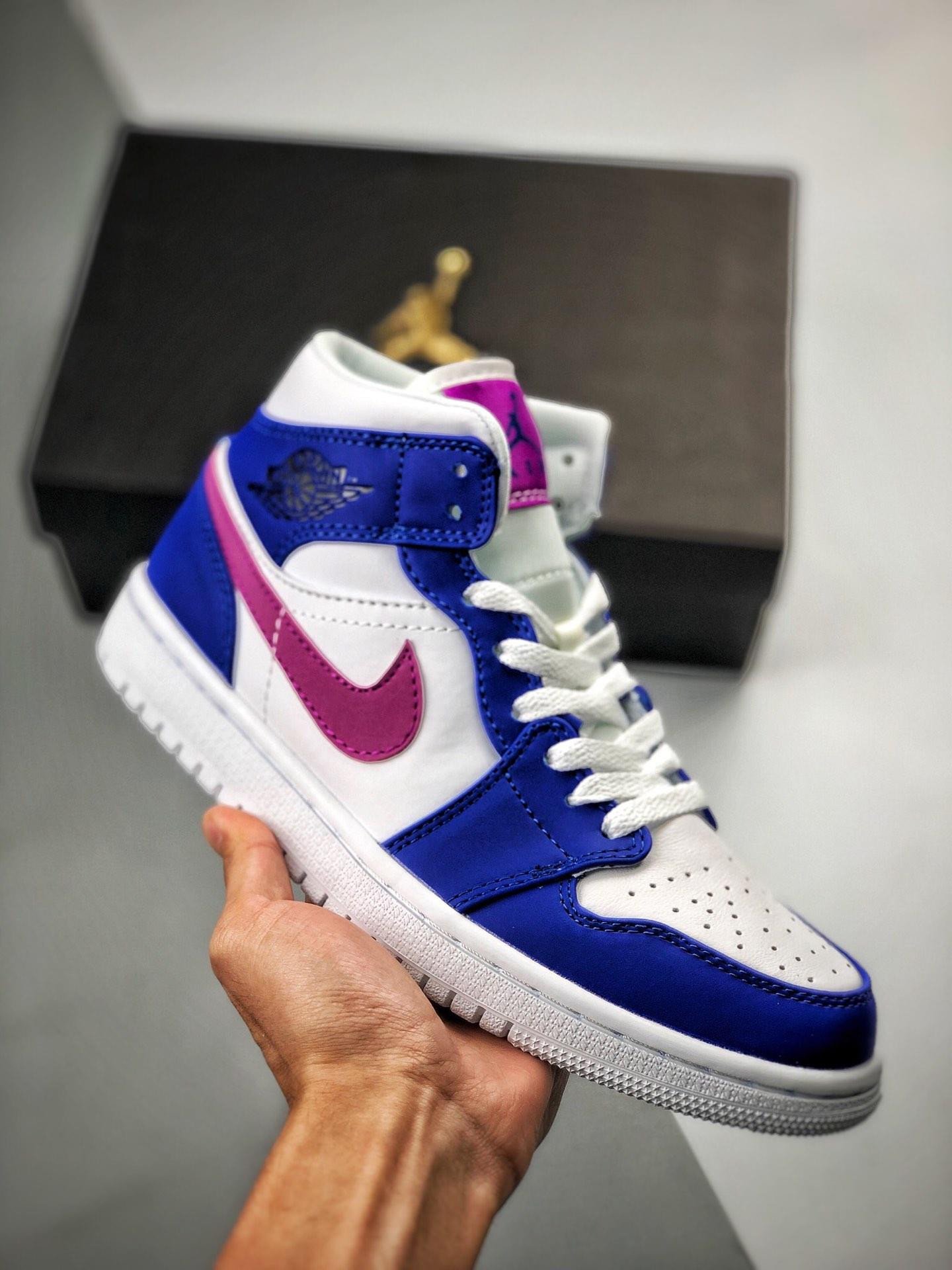 Air Jordan 1 Mid Hyper Royal/Hyper Violet-White 554724-451