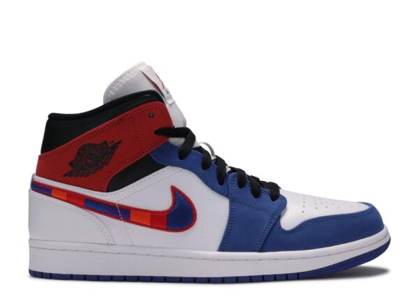 Air Jordan 1 Mid 'Multicolored Swoosh' Unfading Sneaker