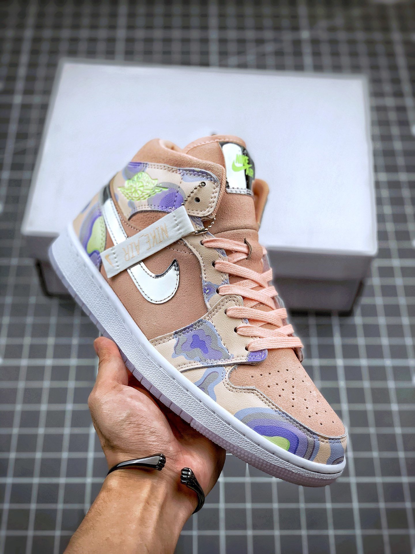 Air Jordan 1 Mid Pherspective Washed Coral/Chrome/Light Whistle CW6008-600