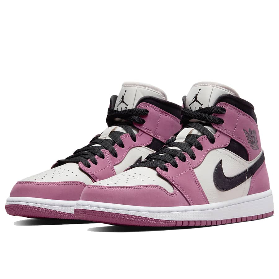 Air Jordan 1 Mid Sail/Berry Pink-Black