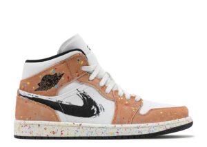 Air Jordan 1 Mid SE 'Brushstroke Paint Splatter' Revered Footwear