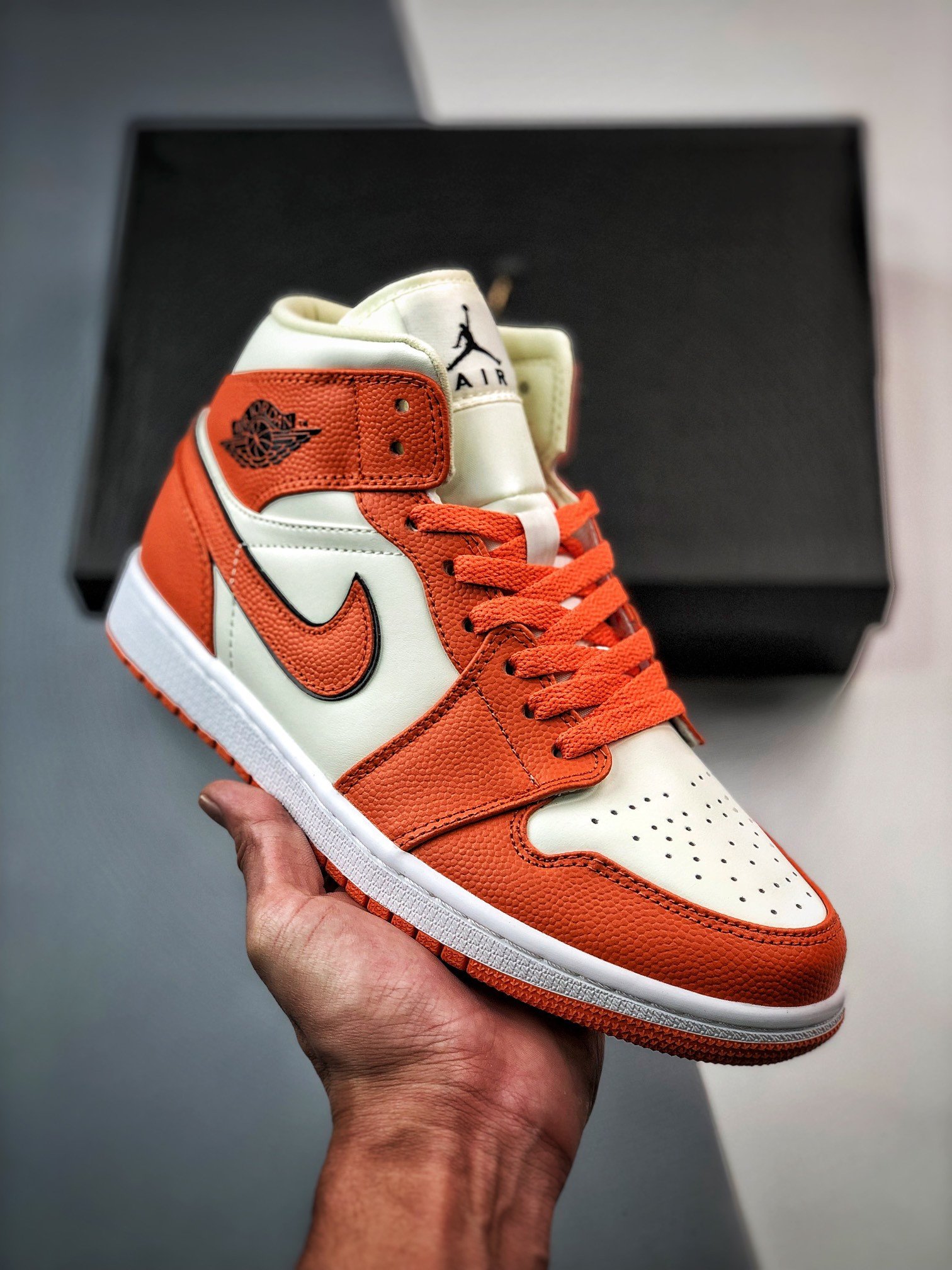Air Jordan 1 Mid SE Coconut Milk/Sport Spice-Black-Sail DV1302-100