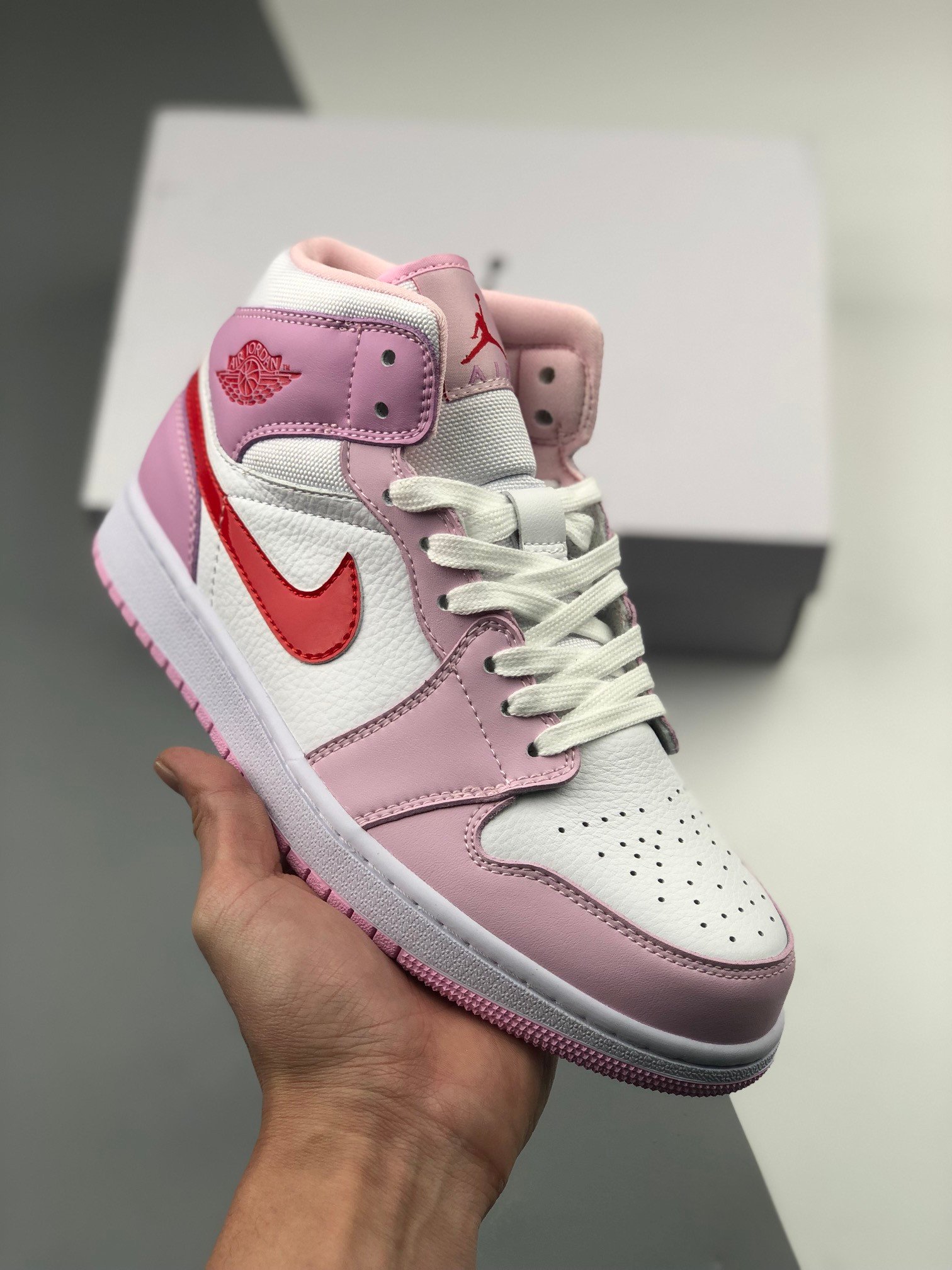 Air Jordan 1 Mid Valentines Day White Pink DR0174-500