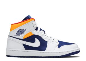 Air Jordan 1 Mid 'White Deep Royal Blue' Unfading Sneaker