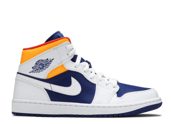 Air Jordan 1 Mid 'White Deep Royal Blue' Unfading Sneaker