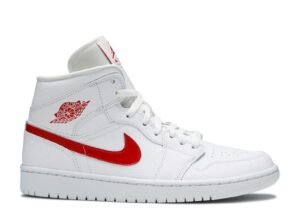 Air Jordan 1 Mid 'White University Red' Unfading Sneaker