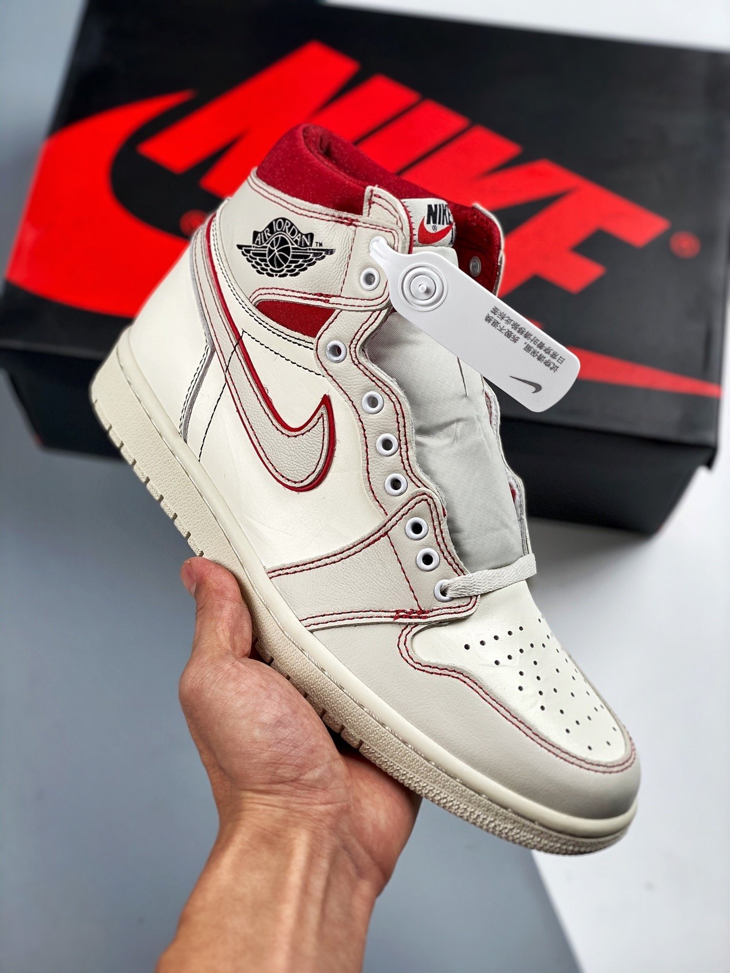 Air Jordan 1 Retro High OG "Phantom" Sail/Black-Phantom-University Red 555088-160