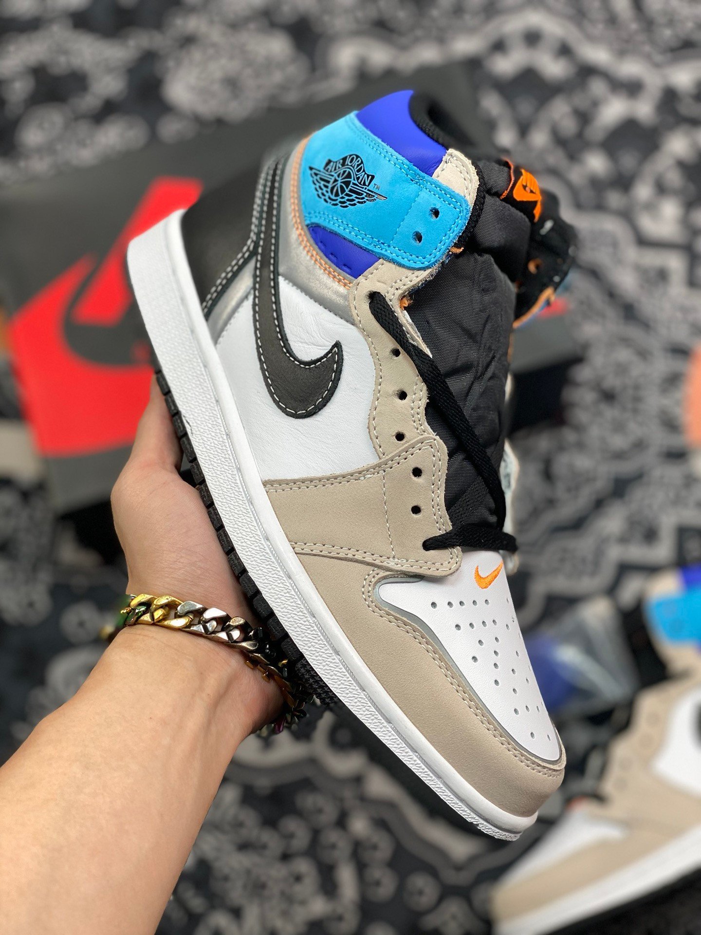 Air Jordan 1 Retro High OG 'Prototype' White/Total Orange-Multi-Color DC6515-100