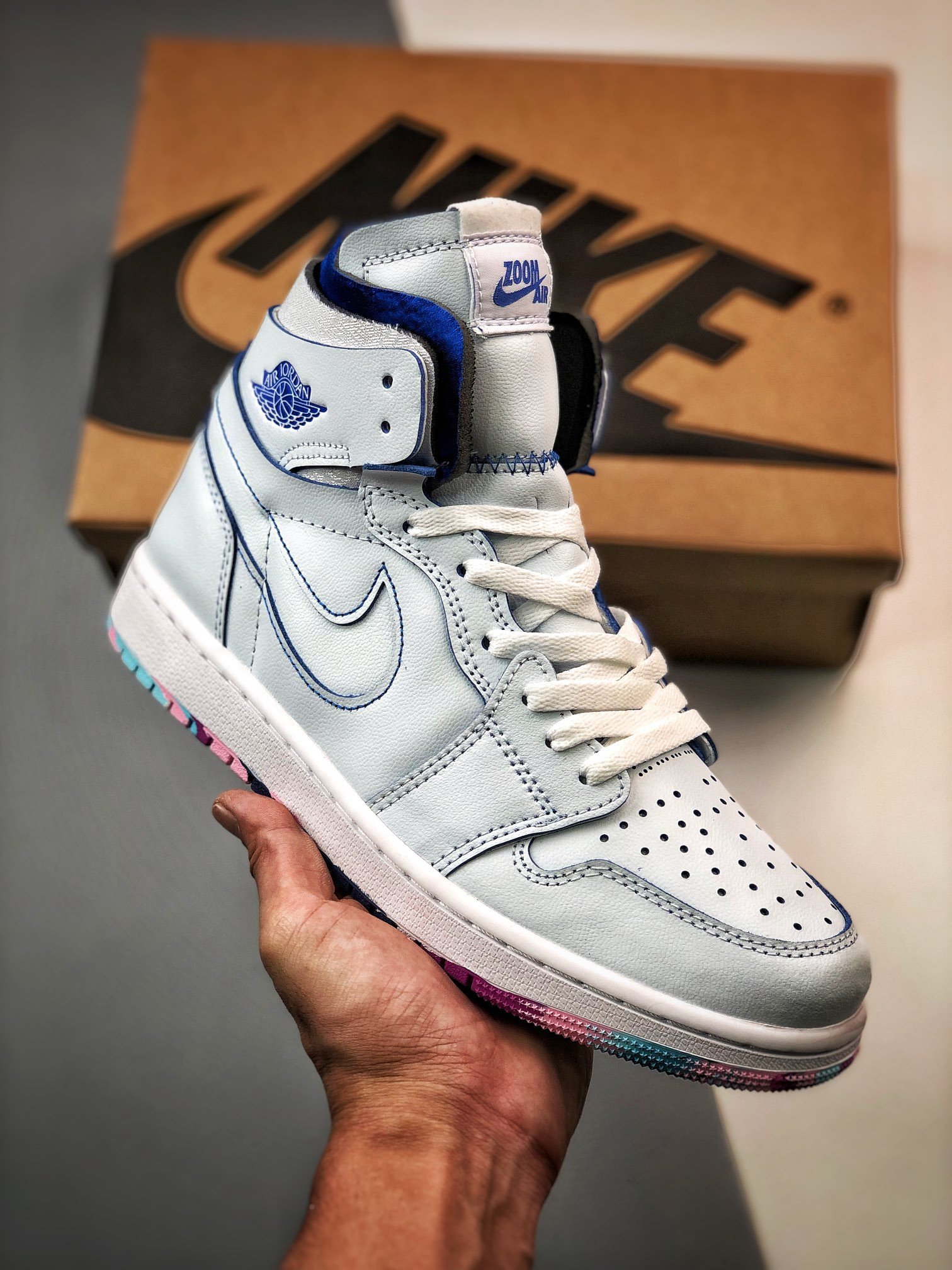 Air Jordan 1 Zoom Comfort 25 Years In China White/Blue DX6036-111