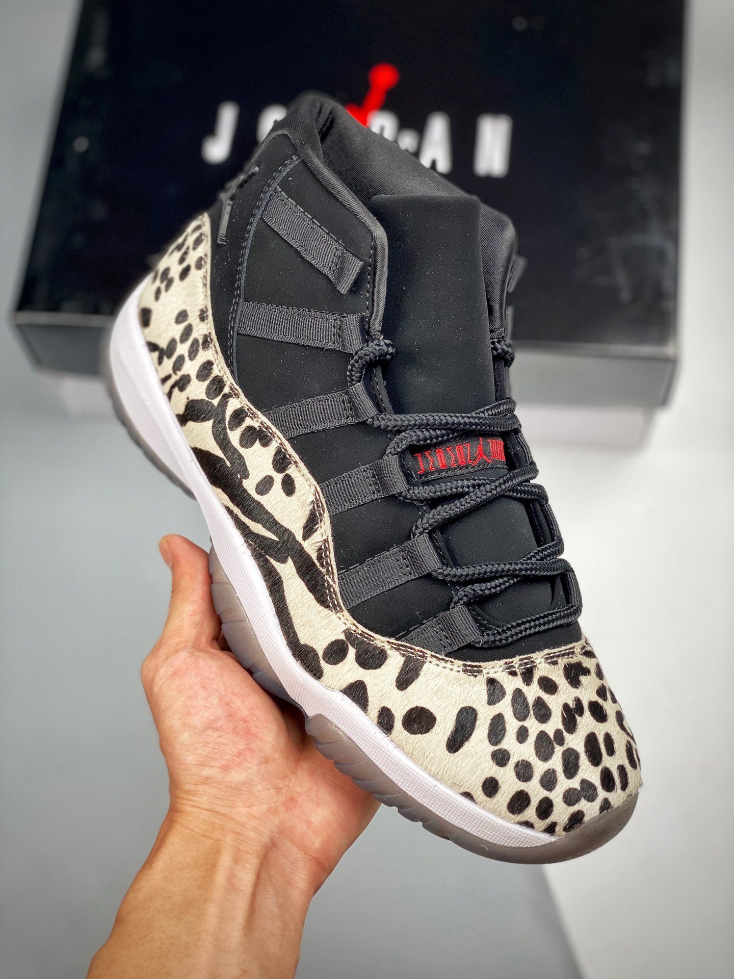 Air Jordan 11 Animal Instinct Black/Red-Sail-White AR0715-010