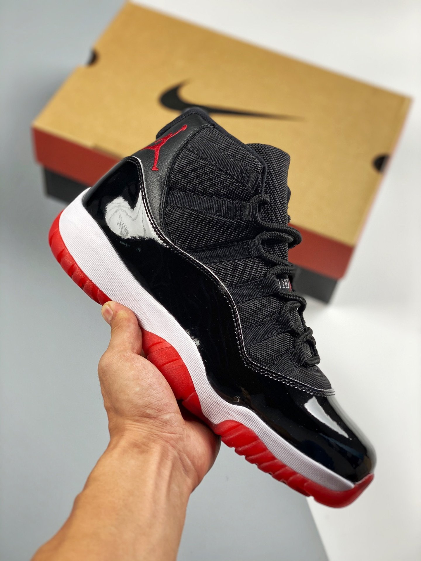 Air Jordan 11 'Bred 2019' Black/White-Varsity Red 378037-061