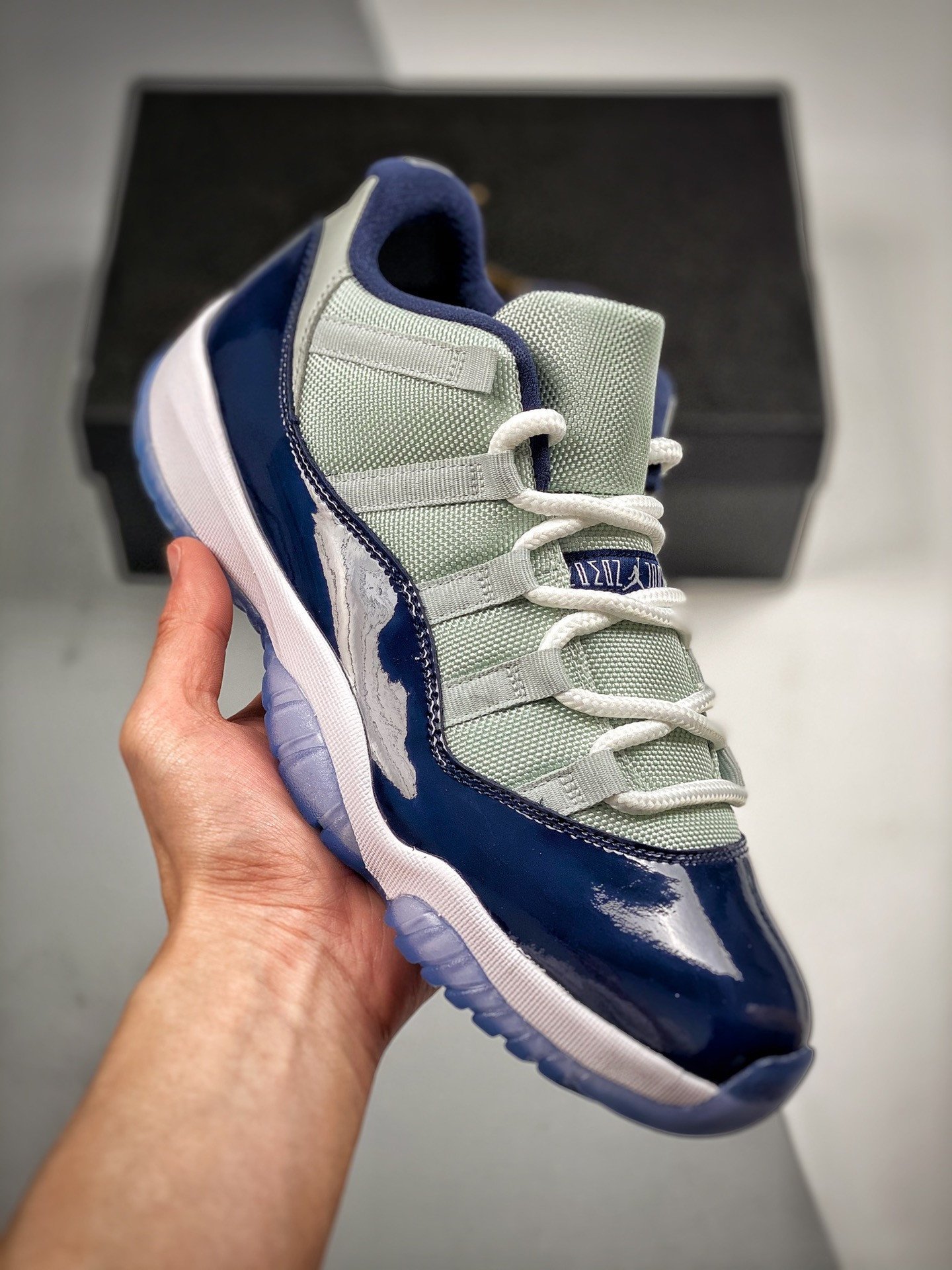 Air Jordan 11 Low Georgetown Grey Mist/White-Midnight Navy