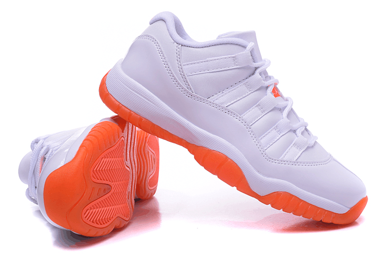 Air Jordan 11 Women's Shoes White Orange