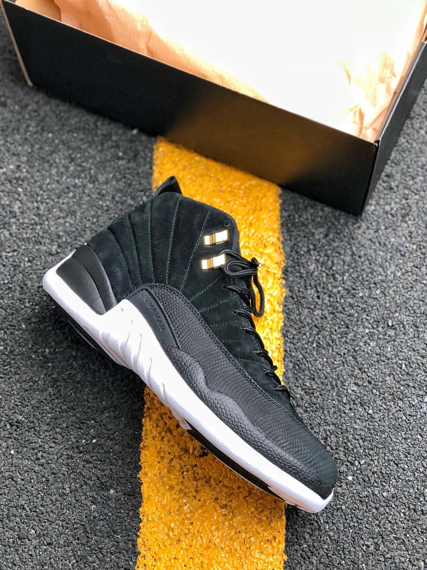 Air Jordan 12 Reverse Taxi Black/White-Taxi 130690-017