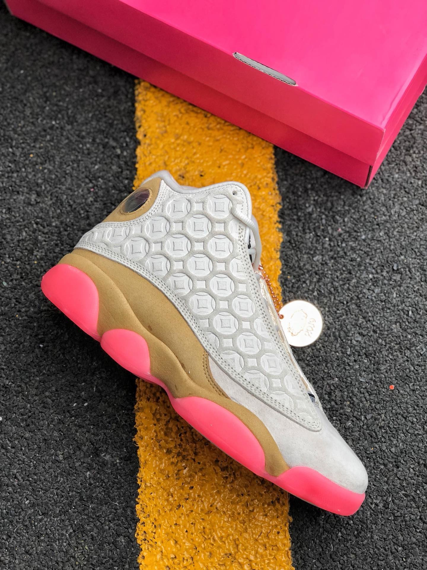 Air Jordan 13 Retro 'CNY' Pale Ivory/Black-Digital Pink-Club Gold CW4409-100