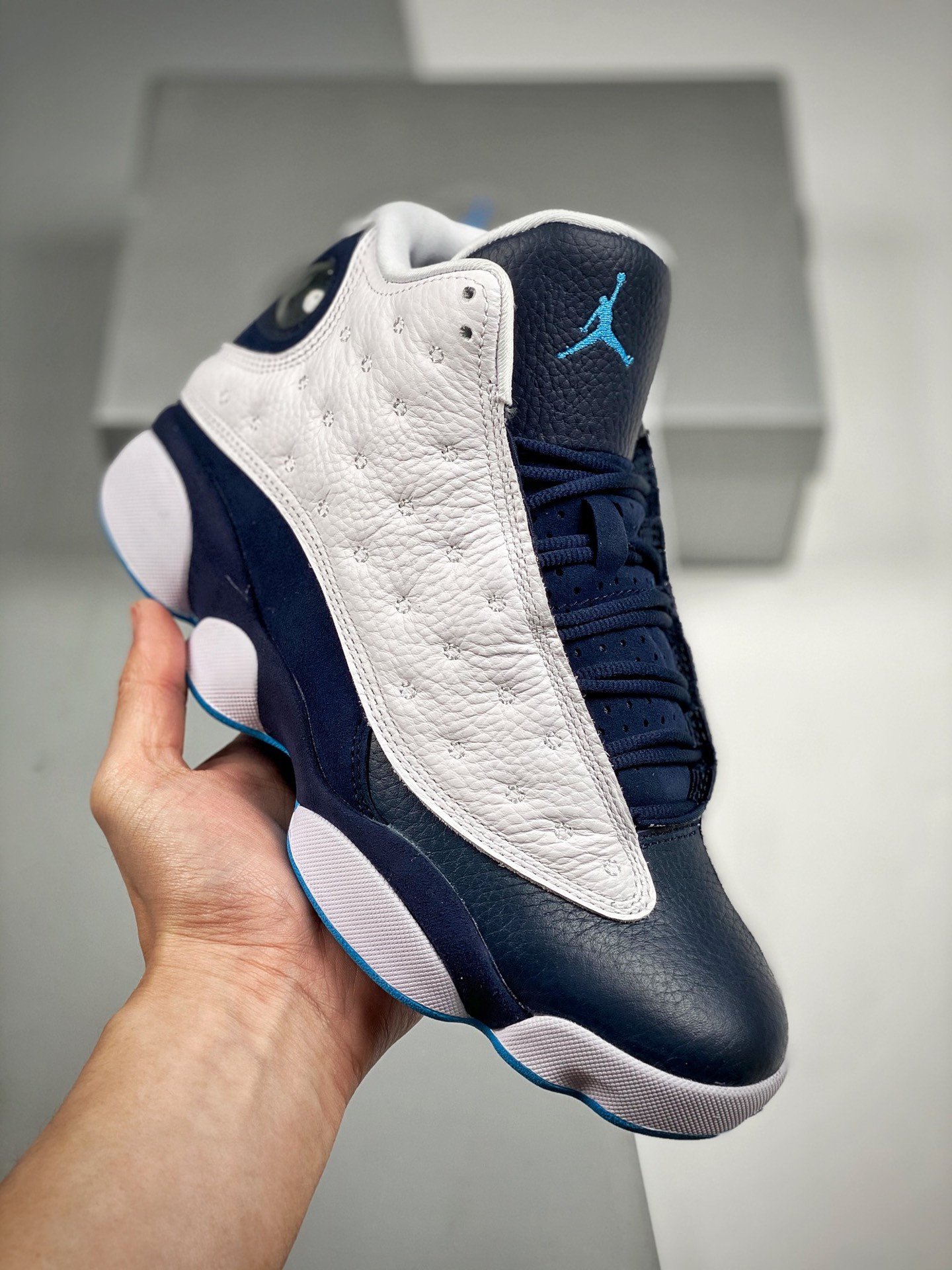 Air Jordan 13 White/Obsidian-Dark Powder Blue 414571-144