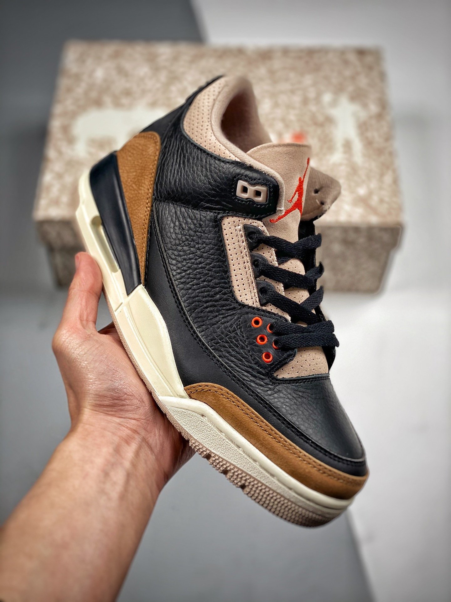 Air Jordan 3 Desert Elephant Black/Rush Orange /Fossil Stone/Sail CT8532-008