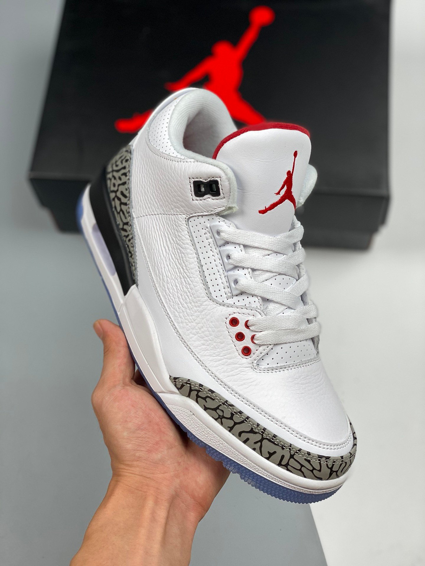 Air Jordan 3 Free Throw Line White/Black-Fire Red-Cement Grey 923096-101