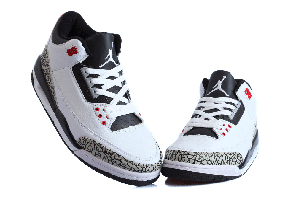 Air Jordan 3 Retro White Black Men Shoes
