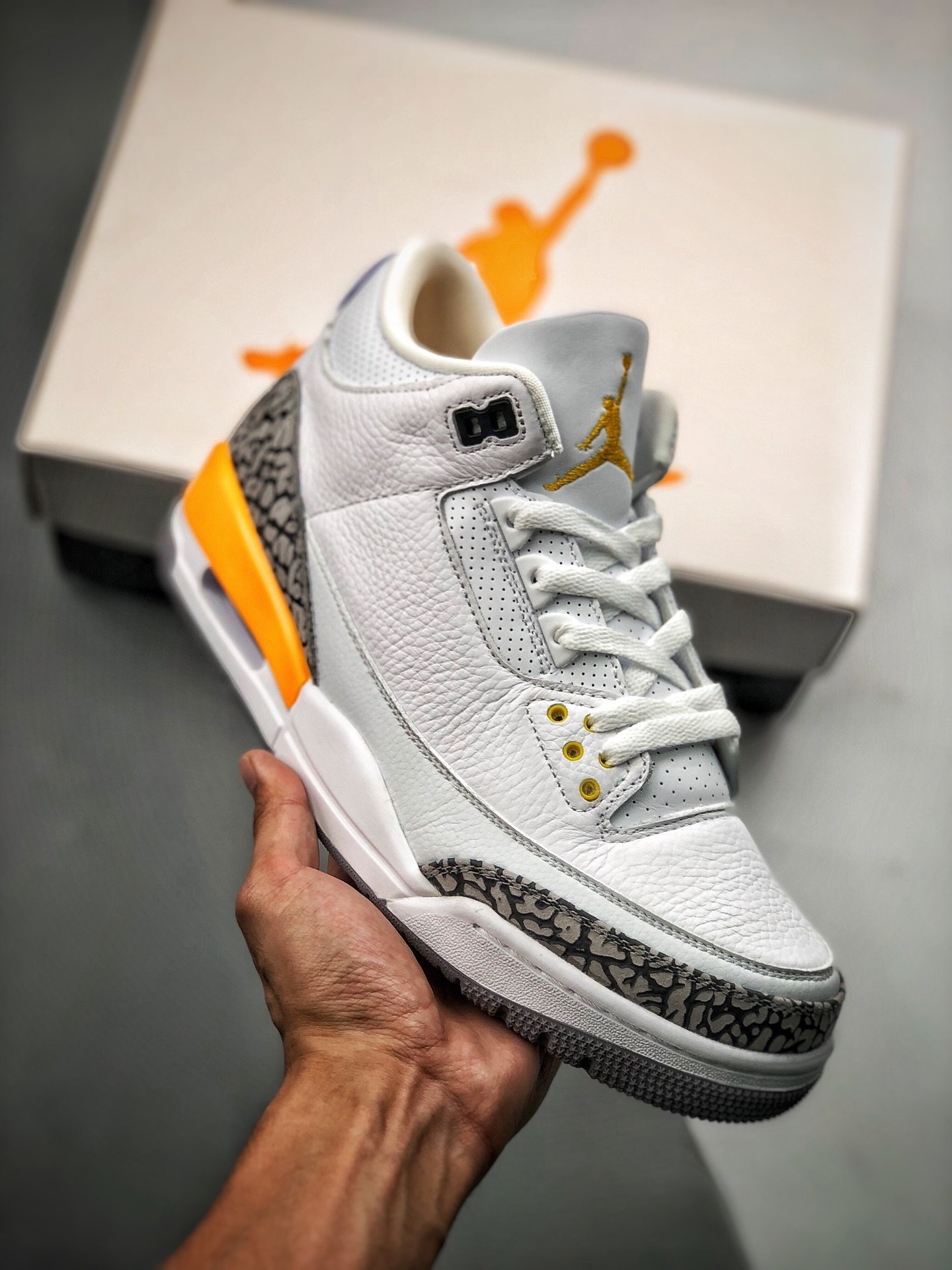 Air Jordan 3 White/Laser Orange-Cement Grey-Black CK9246-108