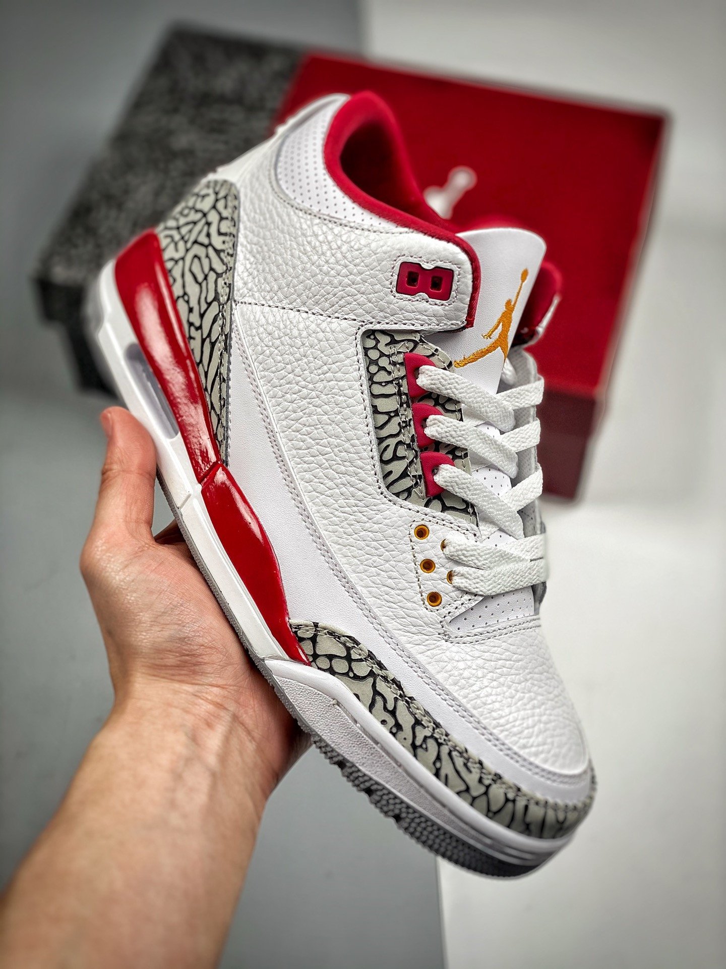 Air Jordan 3 White/Light Curry-Cardinal Red-Cement Grey CT8532-126