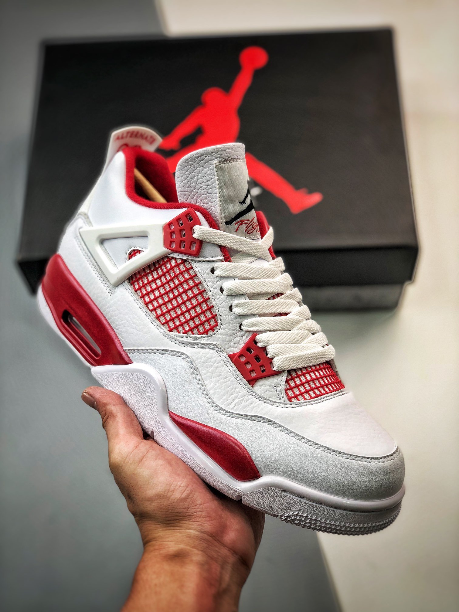 Air Jordan 4 Alternate 89 White/Black-Gym Red 308499-106