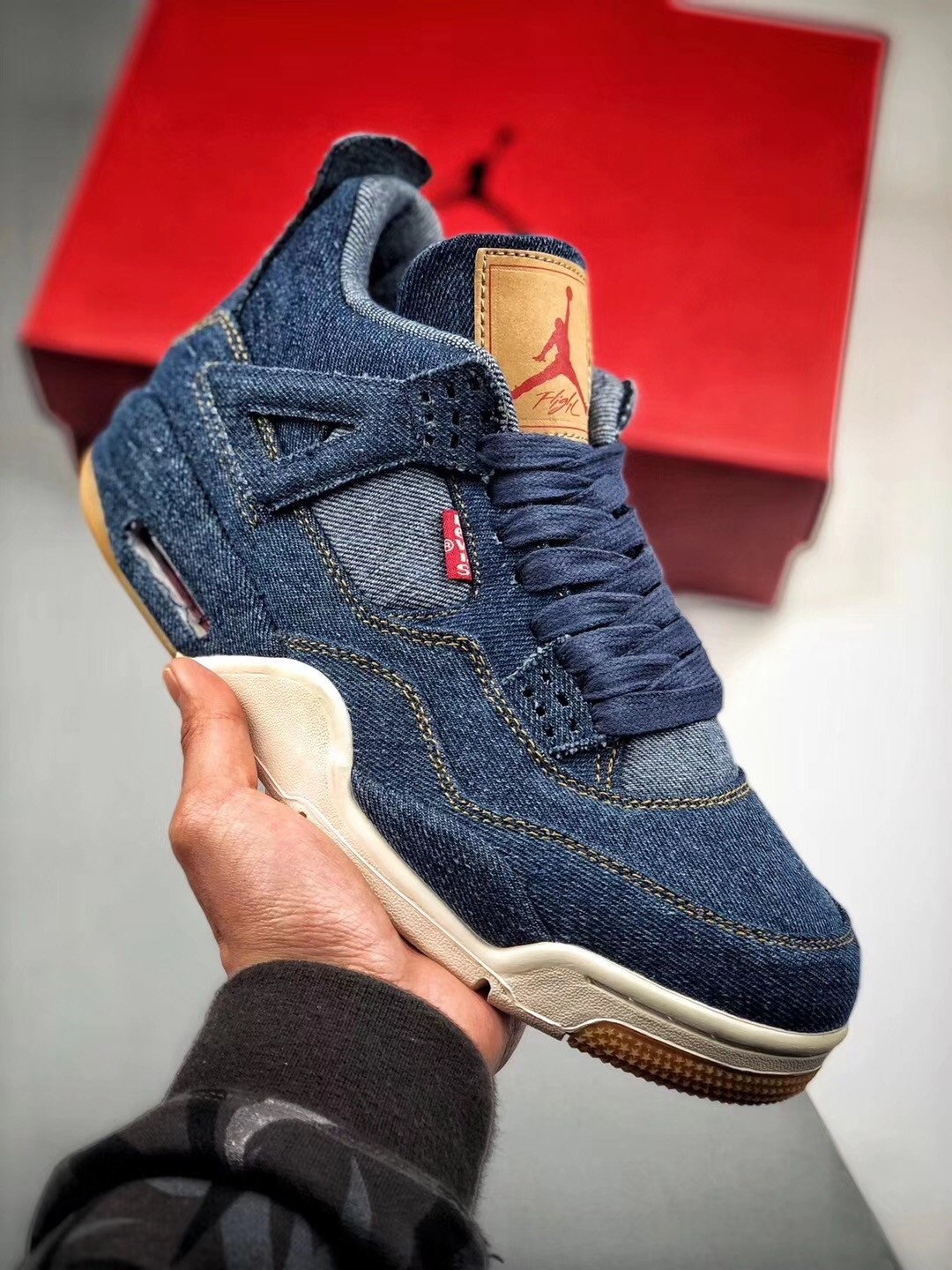 Air Jordan 4 Denim/Denim-Sail-Game Red AO2571-401