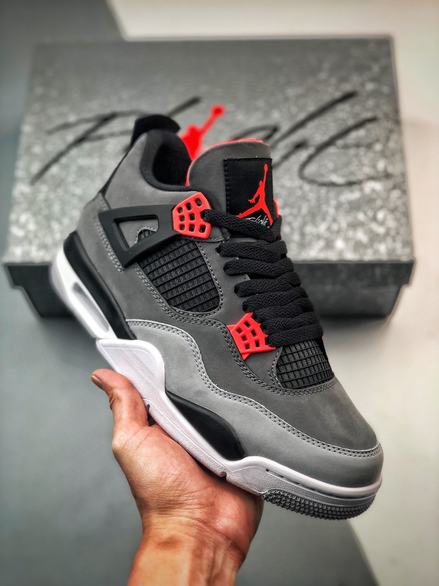 Air Jordan 4 Infrared Dark Grey/Infrared 23-Black-Cement Grey DH6927 061