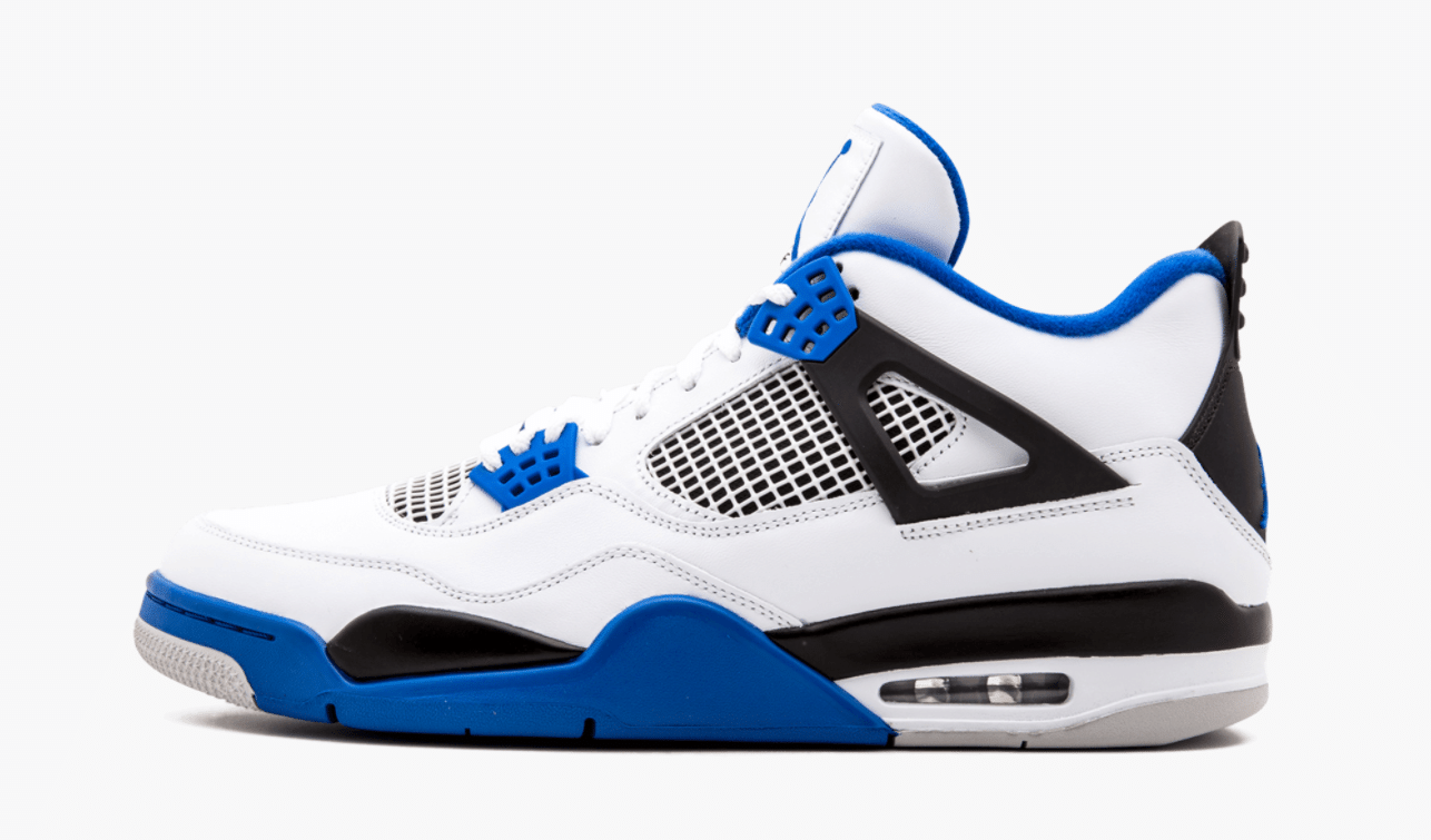 Air Jordan 4 Motorsport White Varsity Blue - Black 308497-117 Men size 7 - 11 US