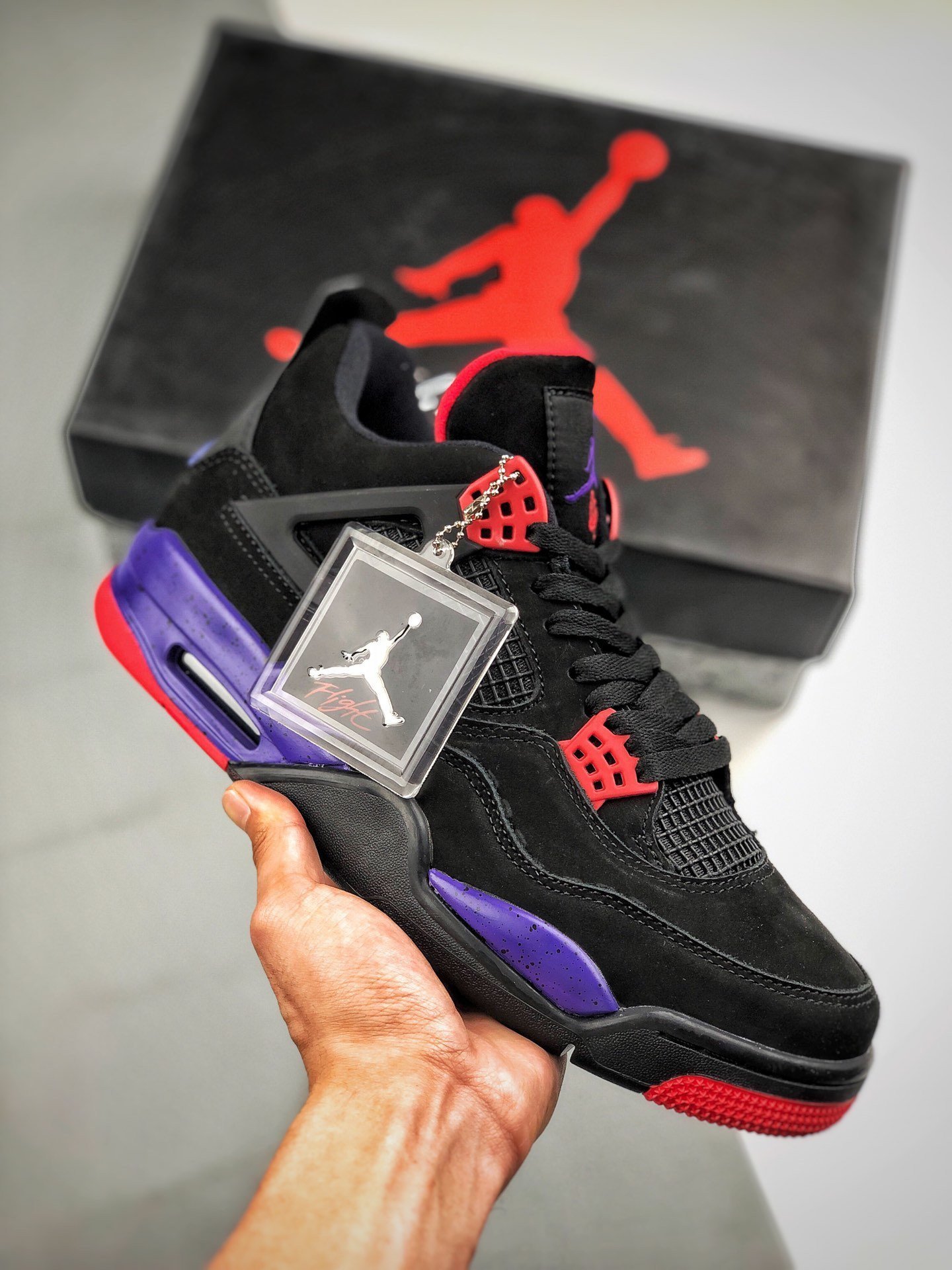 Air Jordan 4 NRG 'Raptors' Black/University Red-Court Purple AQ3816-056